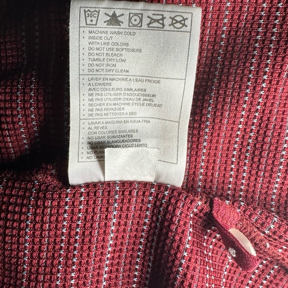 Nike Golf Polo Shirt Mens Burgundy Dri Fit Short Sleeve Striped Medium - Picture 6 of 7